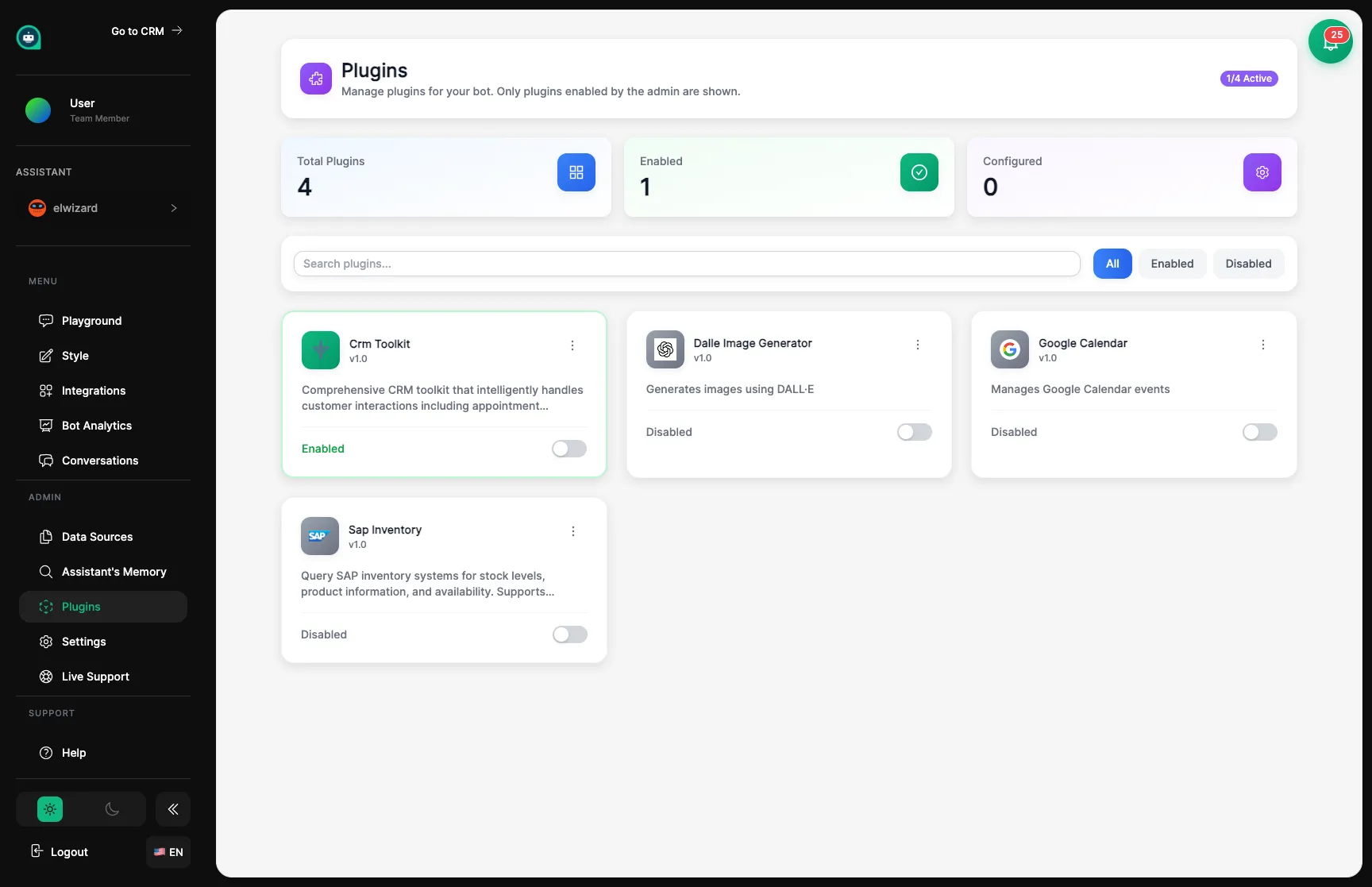 Available plugins