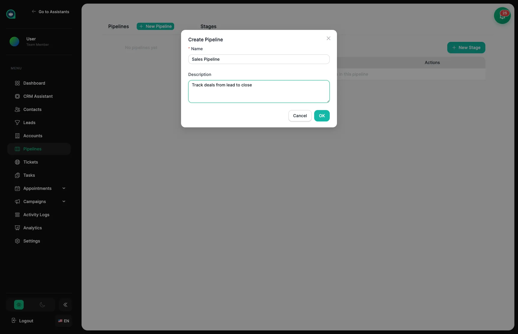 Filled pipeline form