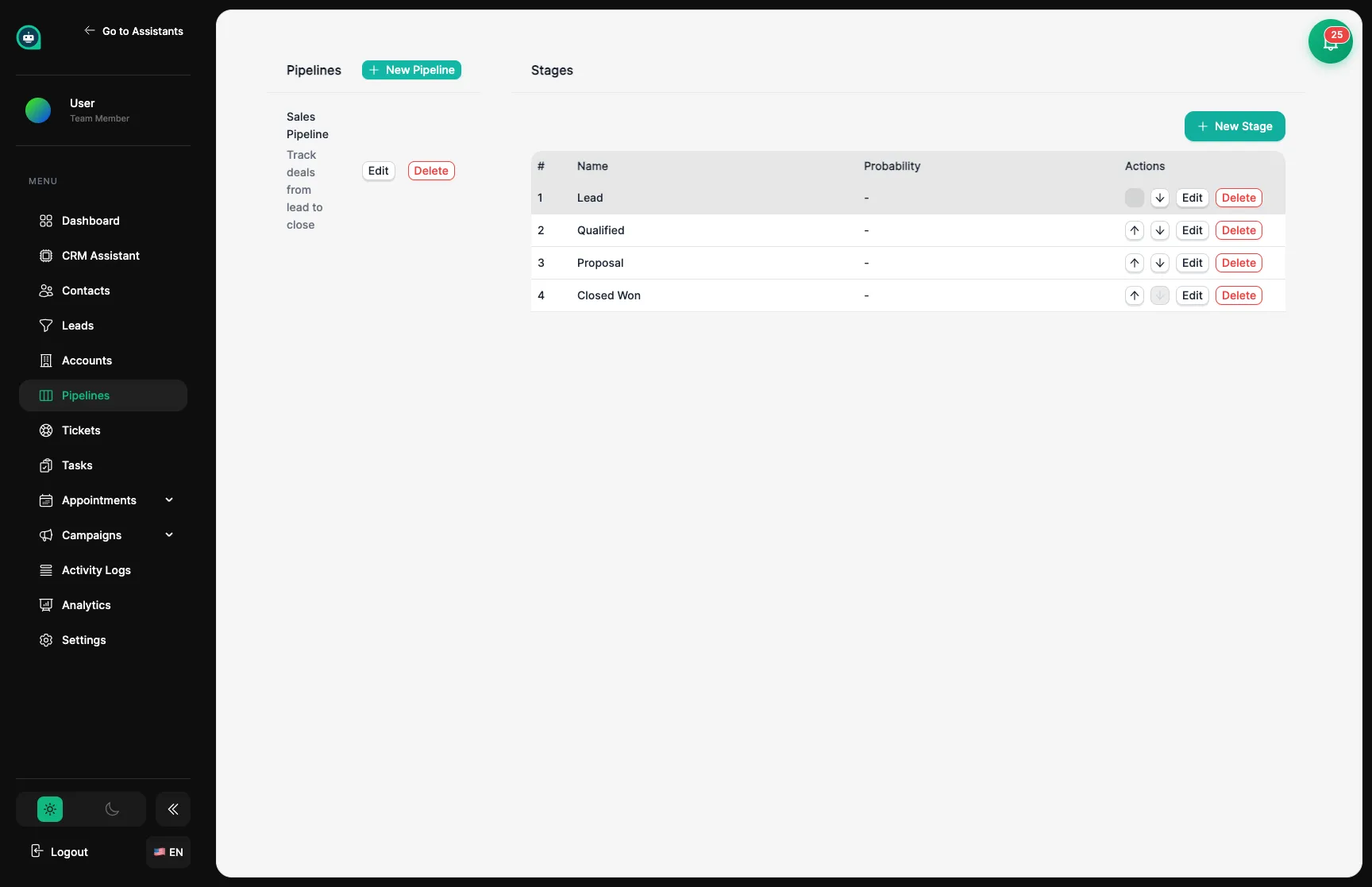 Pipelines management